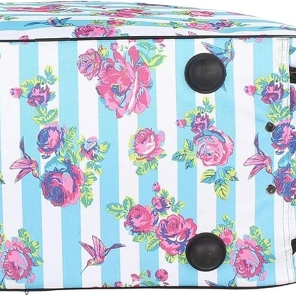 Betsey Johnson Floral Striped Travel Bag - Blue and Pink - Picture 4 of 6